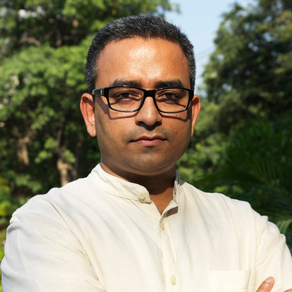 Piyush Tewari, at the park outside his office in Nizamuddin, New Delhi, India. September 11, 2015.